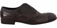 Brown Lizard Skin Leather Oxford Dress Shoes 4