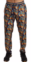 Multicolor Patterned Joggers Silk Pants 3