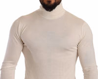Cream Cashmere Turtleneck Pullover Sweater 3