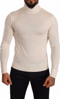 Cream Cashmere Turtleneck Pullover Sweater 5
