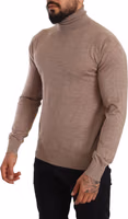 Brown Cashmere Turtleneck Pullover Sweater 1