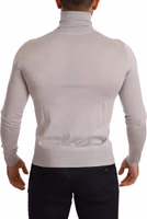 Gray Cashmere Turtleneck Pullover Sweater 2