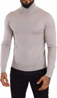 Gray Cashmere Turtleneck Pullover Sweater 4