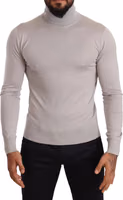 Gray Cashmere Turtleneck Pullover Sweater 5