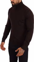 Brown Cashmere Turtleneck Pullover Sweater 1