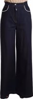 Dark Blue Crystal Embellished Flare Jeans 1