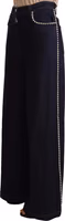 Dark Blue Crystal Embellished Flare Jeans 2