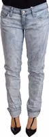 Light Blue Washed Cotton Folded Hem Denim Trouser 1