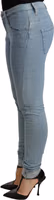 Blue Cotton Stretch Hem Slim Fit Women Denim Trouser 2