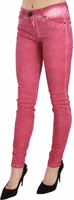 Pink Velvet Mid Waist Skinny Trouser Pants 3