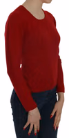 Red Round Neck Pullover Cashmere Sweater 2
