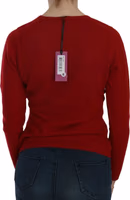 Red Round Neck Pullover Cashmere Sweater 4