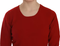 Red Round Neck Pullover Cashmere Sweater 5