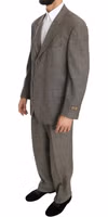 Brown Wool Regular Single  Breasted Suit 1