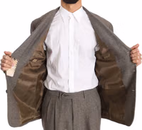Brown Wool Regular Single  Breasted Suit 4