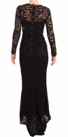 Black Cotton Lace Mermaid Long Sleeves Dress 2