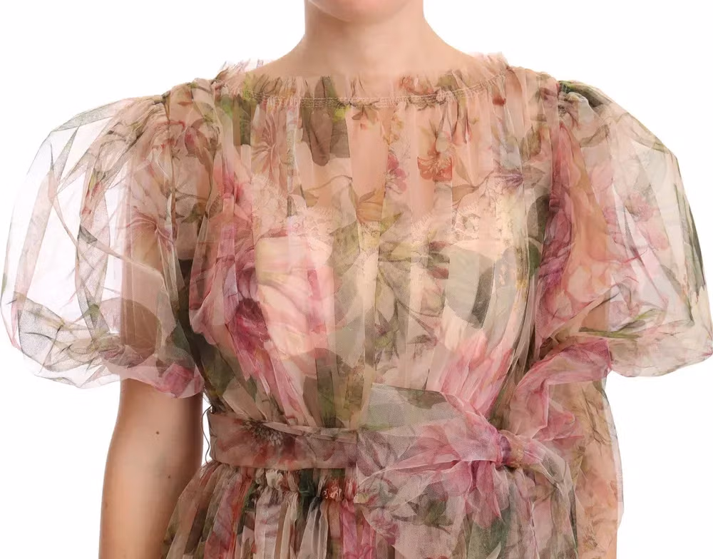 Multicolor Floral Print Long Maxi Gown Dress