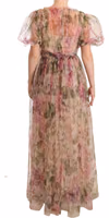 Multicolor Floral Print Long Maxi Gown Dress 2
