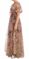 Multicolor Floral Print Long Maxi Gown Dress 3