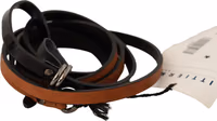 Brown Leather Silver Tone Buckle Belt 2