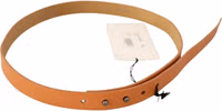 Orange Leather Silver Fastening Belt 1