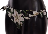 Bikini Bottom Black Lily Print Swimsuit Swimwear 2