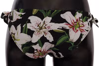 Bikini Bottom Black Lily Print Swimsuit Swimwear 3