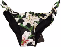 Bikini Bottom Black Lily Print Swimsuit Swimwear 4