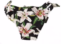 Bikini Bottom Black Lily Print Swimsuit Swimwear 5