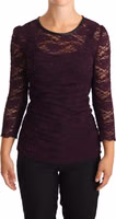 Purple Lace Long Sleeve Top Blouse 4