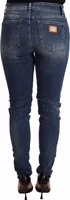 Blue Wash Skinny Denim Cotton Stretch Jeans 2