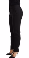 Black Tapered Women Trouser Virgin Wool Pants 1