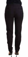 Black Tapered Women Trouser Virgin Wool Pants 2