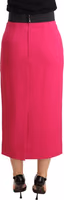 Pink High Waist Stretch Pencil Straight Skirt 2