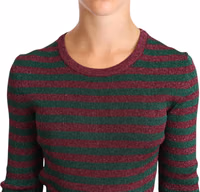 Multicolor Striped Crew Neck Pullover Sweater 3