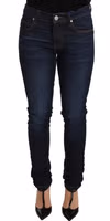 Dark Blue Cotton Low Waist Skinny Denim Jeans 4