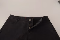 Black Cotton Stretch Skinny Mid Waist Women Denim Jeans 3