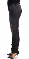 Black Washed Cotton Low Waist Skinny Denim Trouser Jeans 1