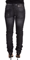 Black Washed Cotton Low Waist Skinny Denim Trouser Jeans 2