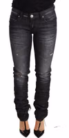 Black Washed Cotton Low Waist Skinny Denim Trouser Jeans 3