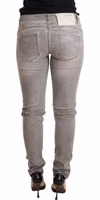 Light Gray Washed Cotton Slim Fit Denim Women Trouser Jeans 2