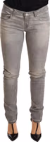Light Gray Washed Cotton Slim Fit Denim Women Trouser Jeans 3