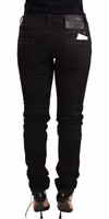 Black Washed Cotton Slim Fit Denim Low Waist Trouser Jeans 1