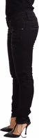 Black Washed Cotton Slim Fit Denim Low Waist Trouser Jeans 2
