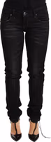 Black Washed Cotton Slim Fit Denim Low Waist Trouser Jeans 3
