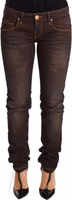 Brown Washed Cotton Slim Fit Denim Low Waist Trouser Jeans 3