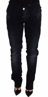 Blue Washed Cotton Denim Low Waist Loose Fit Trousers Jeans 3