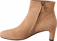 Beige Suede Leather Mid Heels Pumps Boots Shoes 1