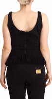 Black Cotton Sleevelesss Tank Casual Top 2