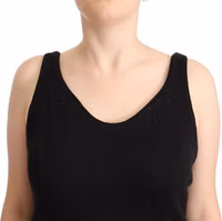 Black Cotton Sleevelesss Tank Casual Top 3